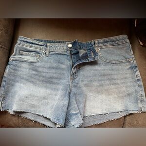 wild fable Light Blue Denim Shorts with Frayed Hem